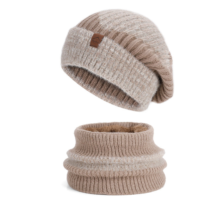 Two-piece set: knitted hat with ear protection and scarf