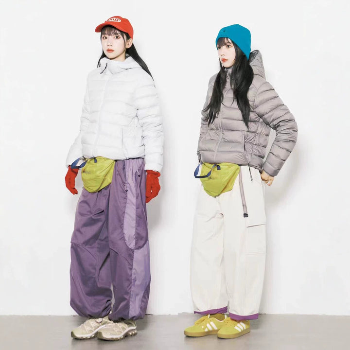 Light down jacket with hood, short