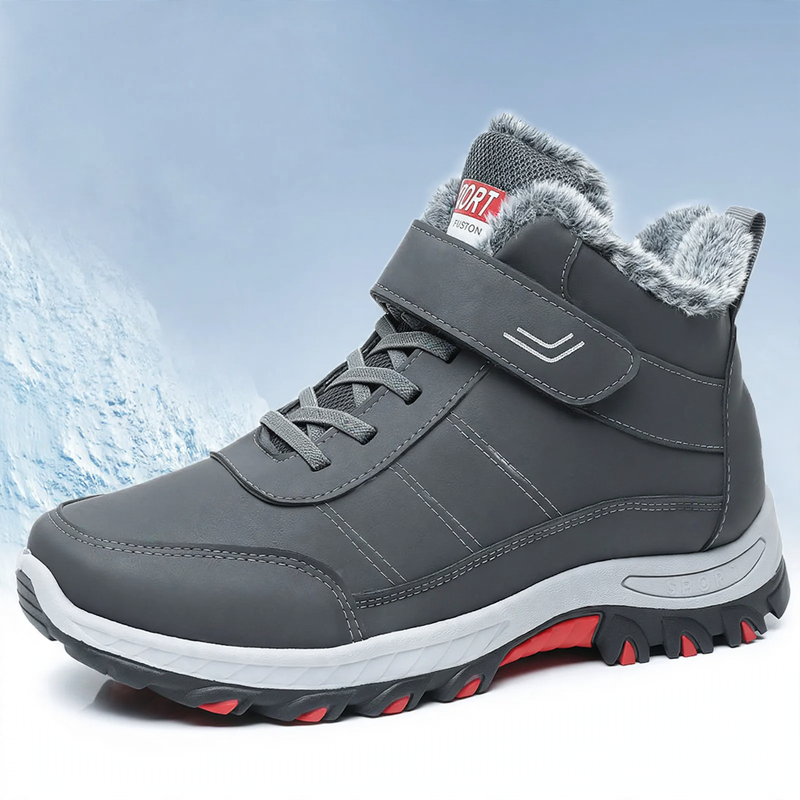 Padded men's winter boots, sturdy, for outdoor activities
