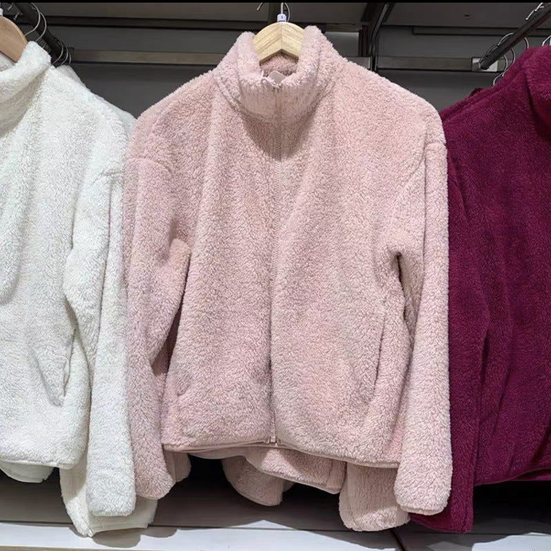 Warm Fleece Jacket with Zipper for Women