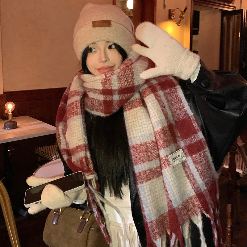 Checkered Scarf, 225 cm