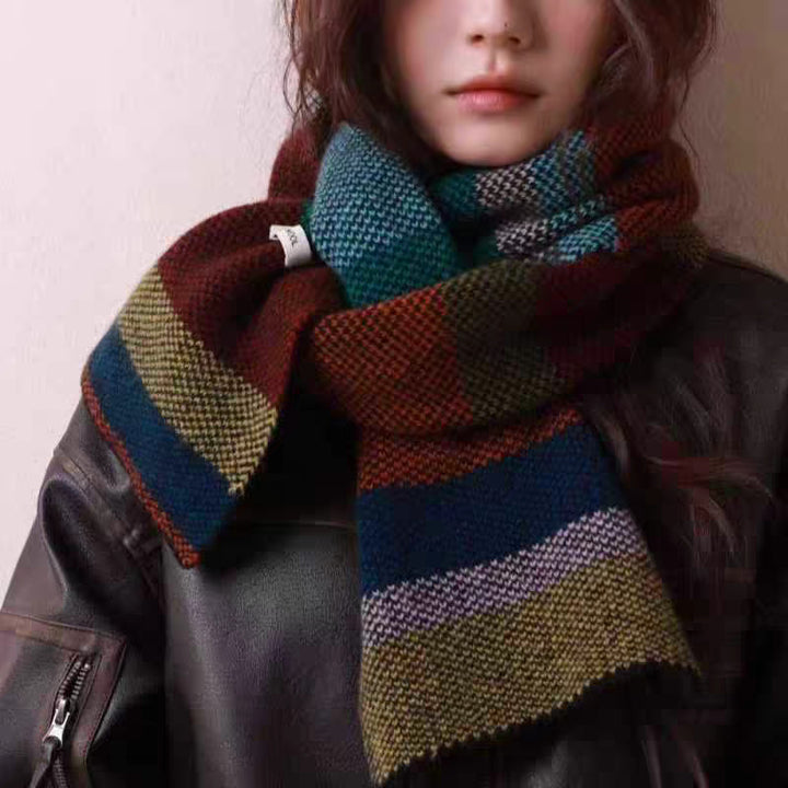 Rainbow stripe scarf, 160x20 cm