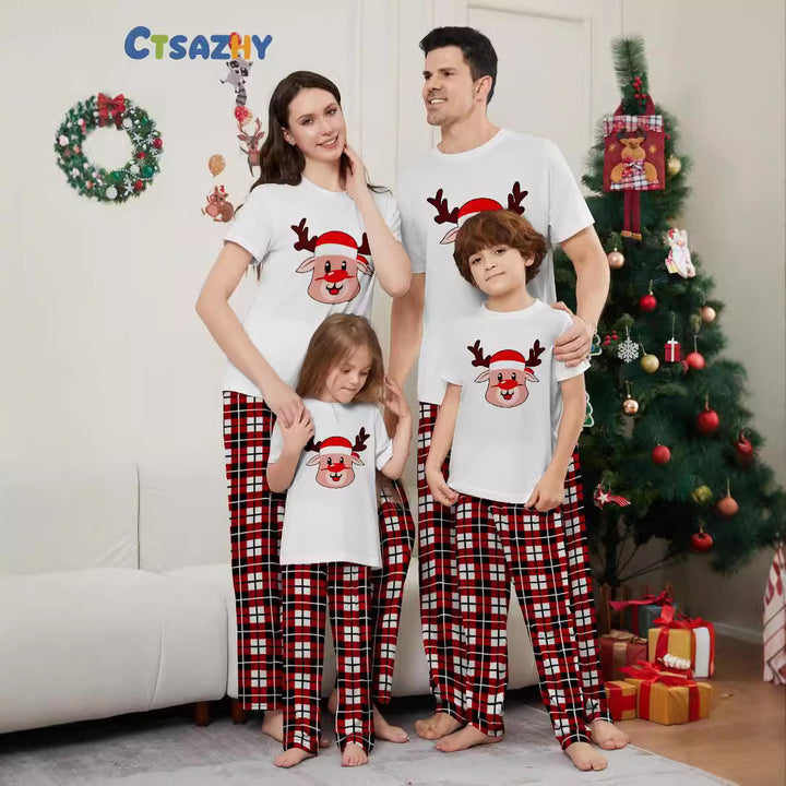 Family Pajama Set, short-sleeved, festive design