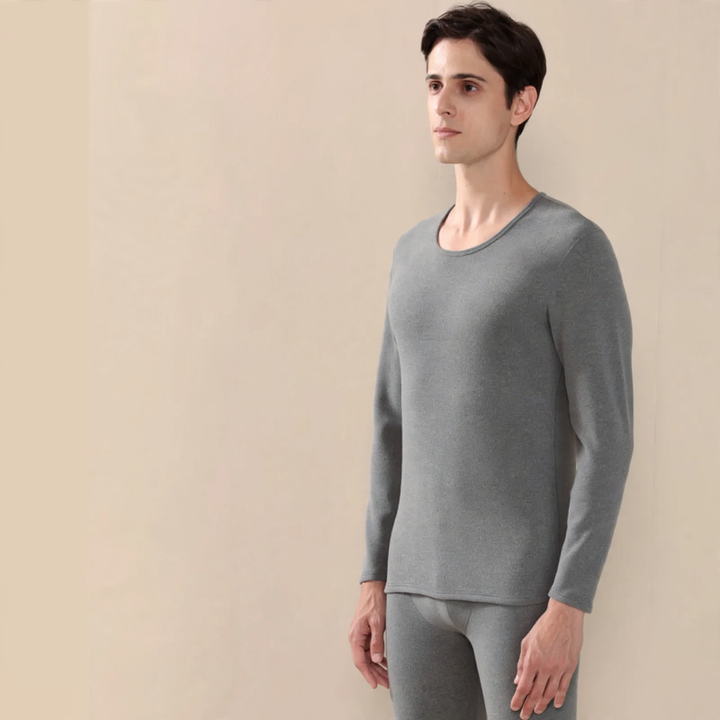 Thermo set made of wool and silk, brushed on both sides