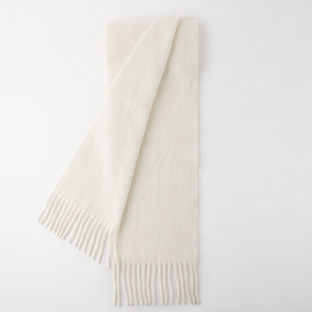 Fluffy wool-alpaca wool blend scarf