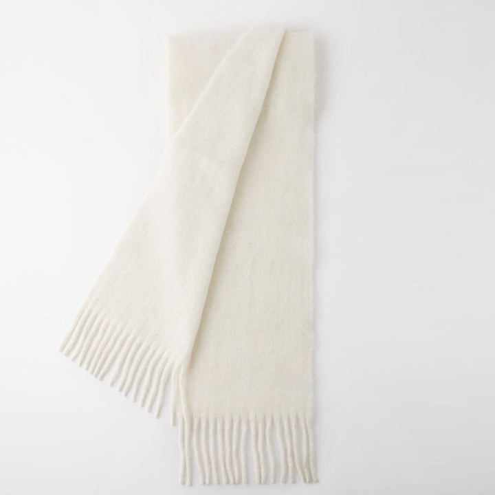Fluffy wool-alpaca wool blend scarf
