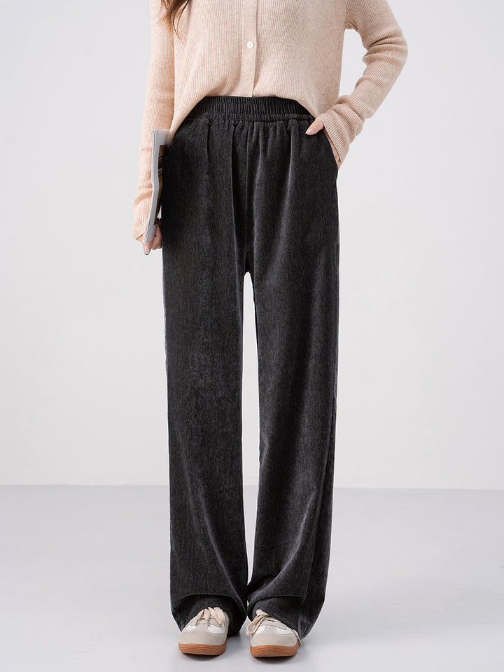 Chenille-cord-pants with wide leg, warm and flowing