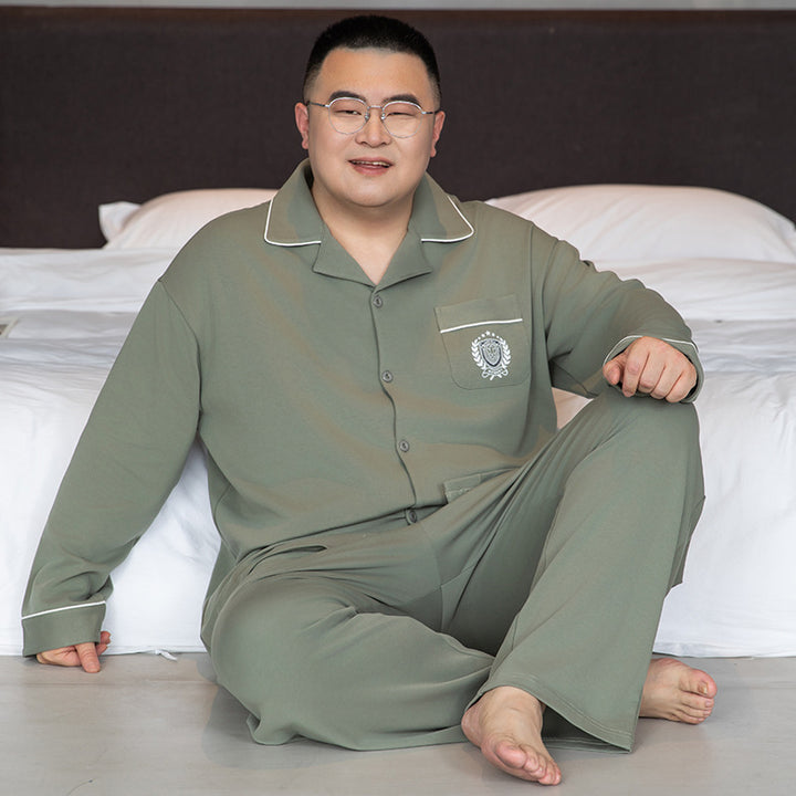 Men's Pajama Set, 100% Cotton, Long Sleeve, Plus Sizes