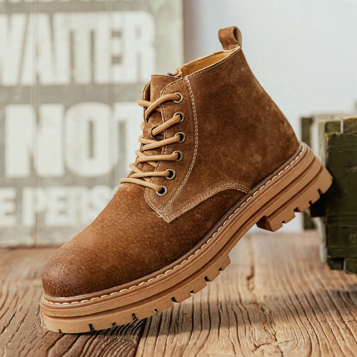 Men's boots with zipper, pigskin, lined
