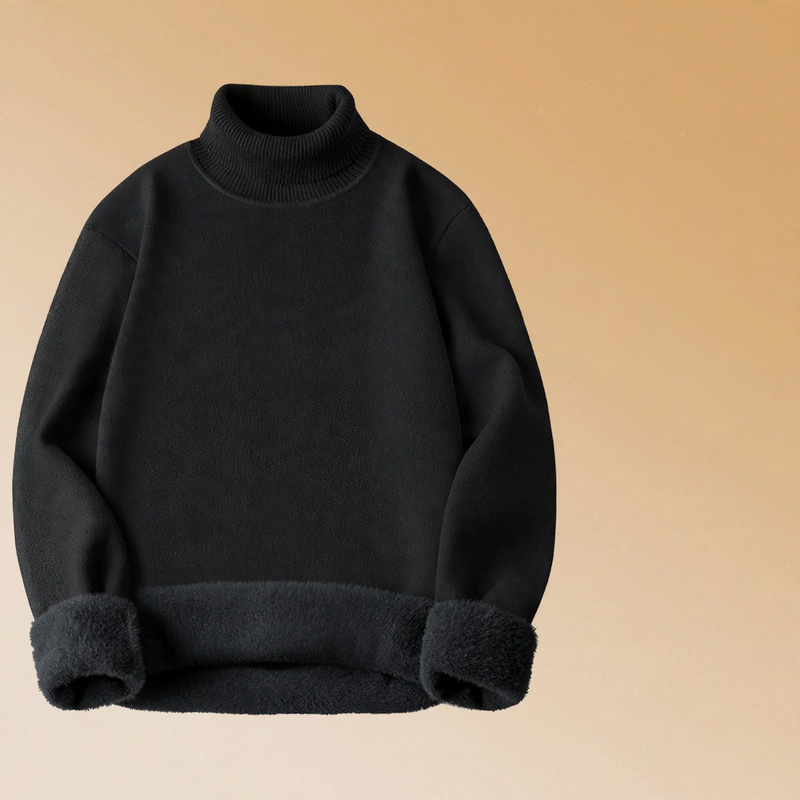 Men's Wool Modal Pullover, lined, stand-up collar, 650g