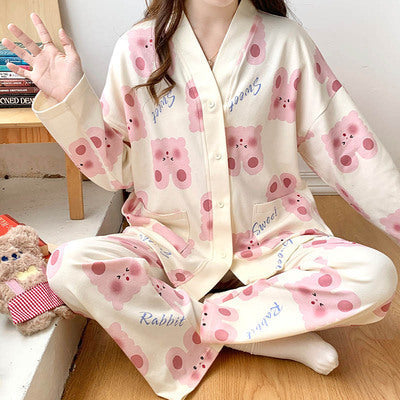 Ladies' house suit, long-sleeved, cartoon style, comfortable