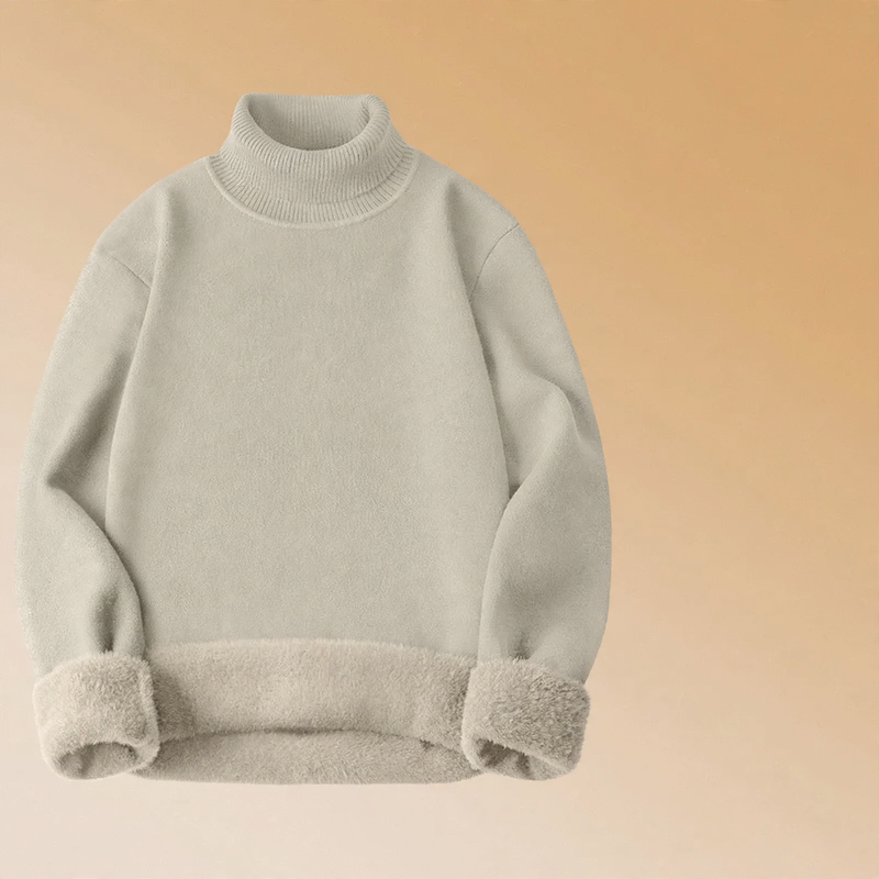 Men's turtleneck sweater, lined, modal blend, 350g