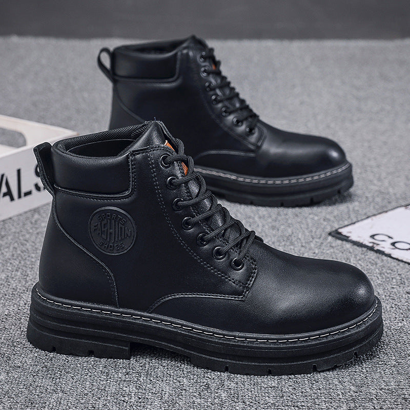 Men's ankle boots, breathable, flat