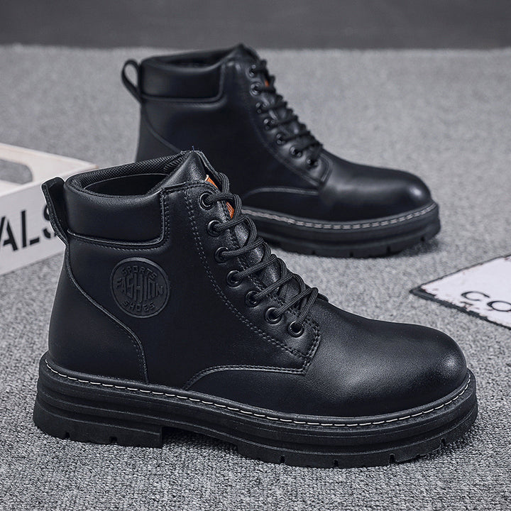 Men's ankle boots, breathable, flat