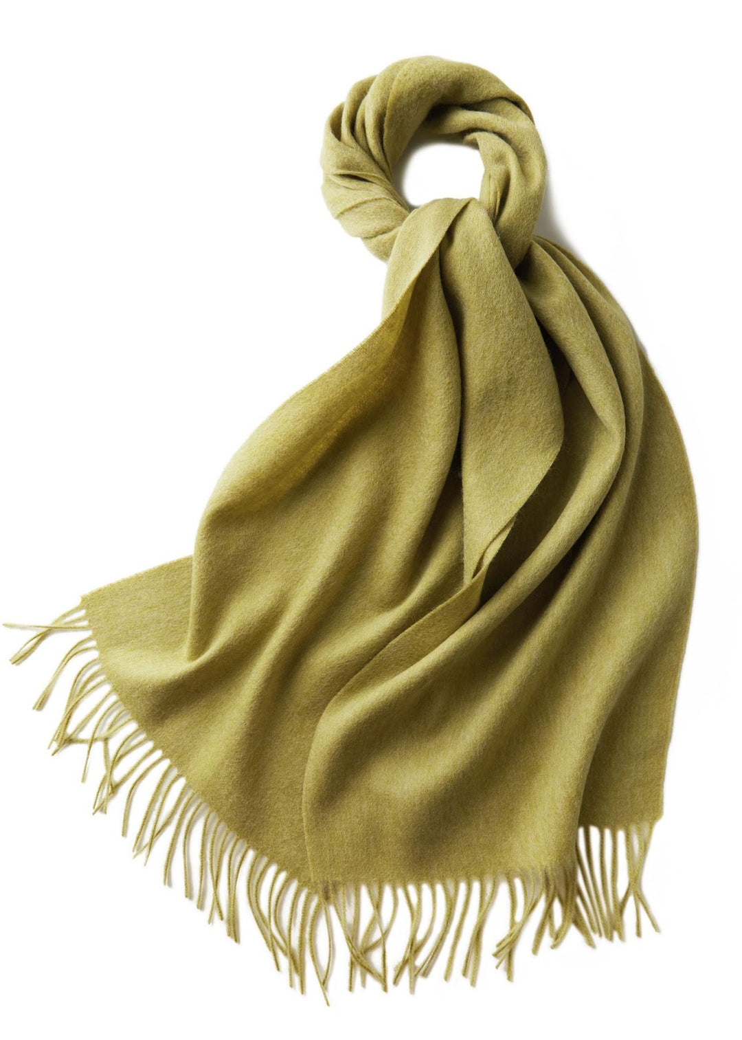 Solid colored wool scarf with fringes, 32x180cm