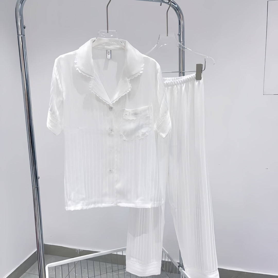 Ladies' pajamas, ice silk, long, with texture