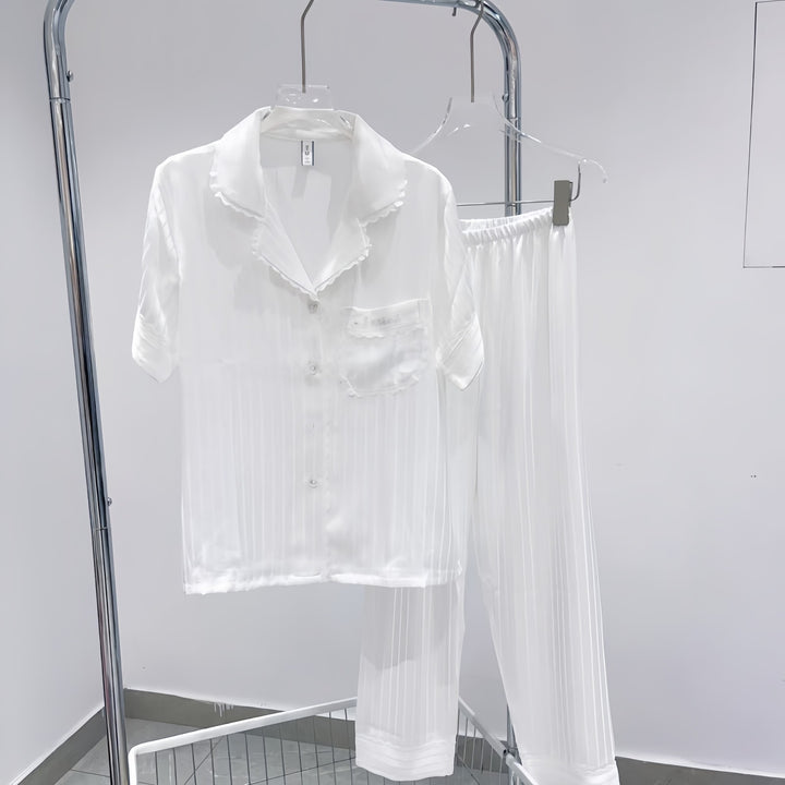 Ladies' pajamas, ice silk, long, with texture