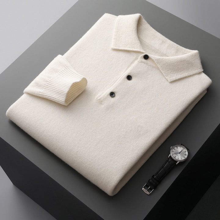 Men's Sweater, Polo Collar, Wool Cashmere, Business