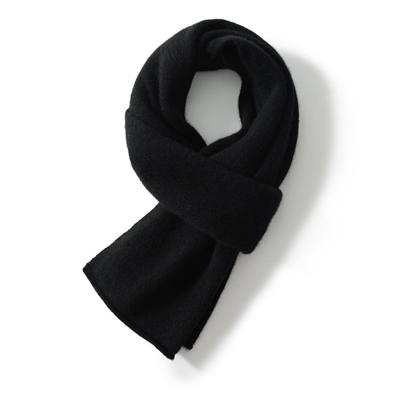 Cashmere scarf, knitted, solid color, 150x26 cm