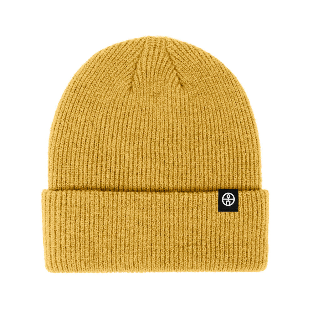 Warm knitted hat for winter, solid color, 22x20 cm