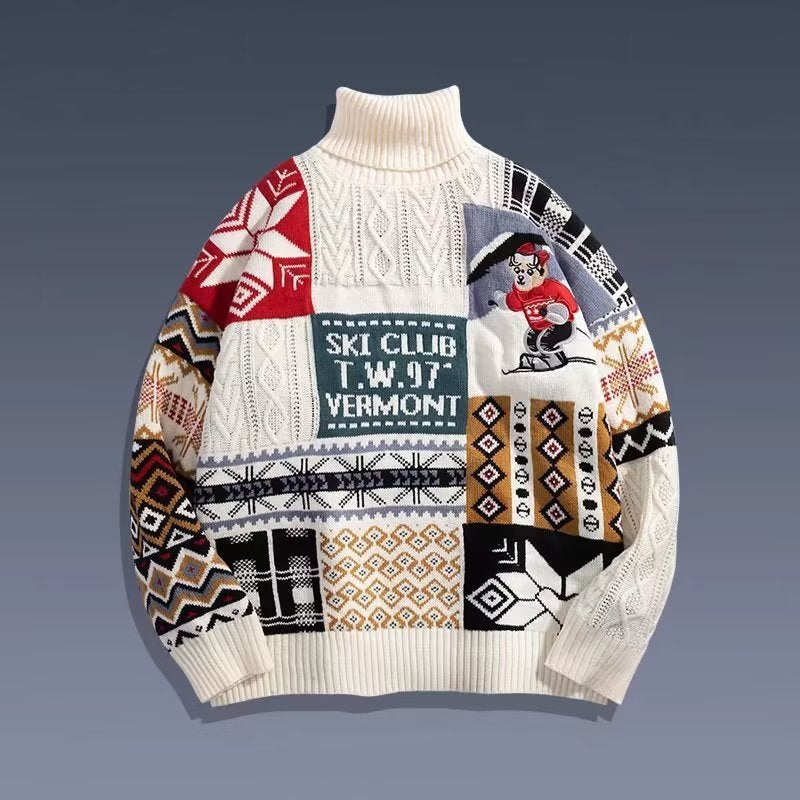 Warmer knitted sweater with turtleneck