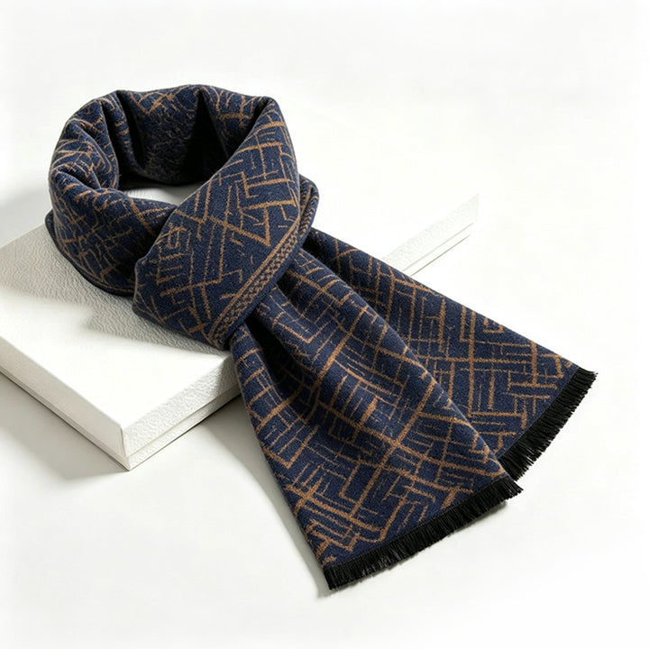 Checked scarf made of wool blend fabric