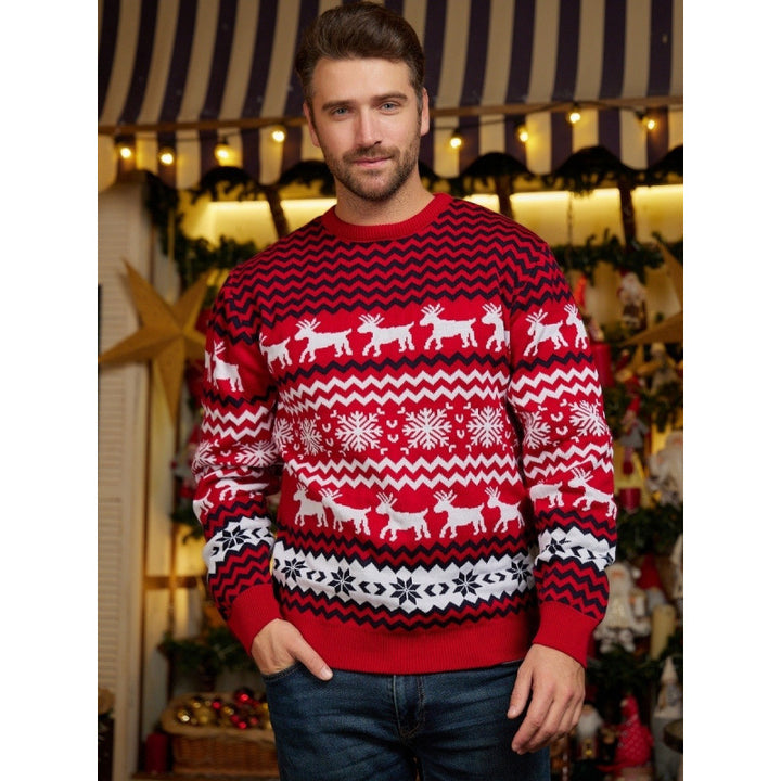 Christmas sweater with reindeer jacquard for men and women