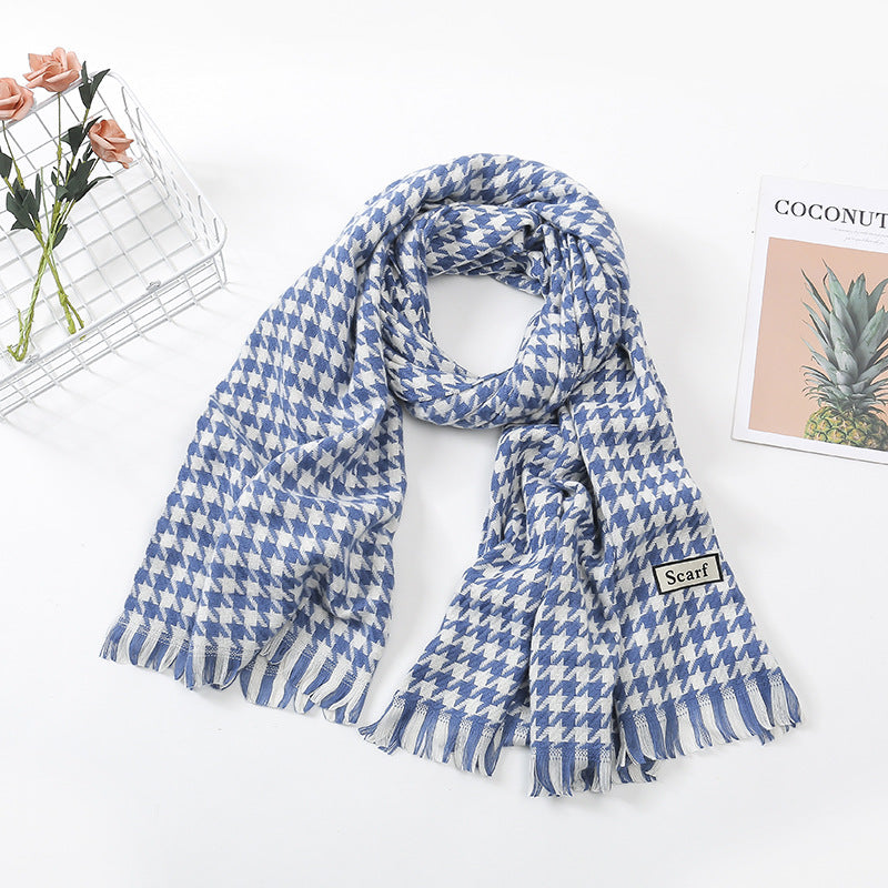 Checkered scarf in cashmere look, 70x200 cm