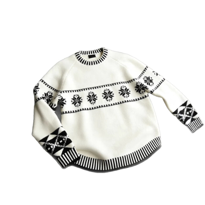 Nordic knit sweater with jacquard pattern