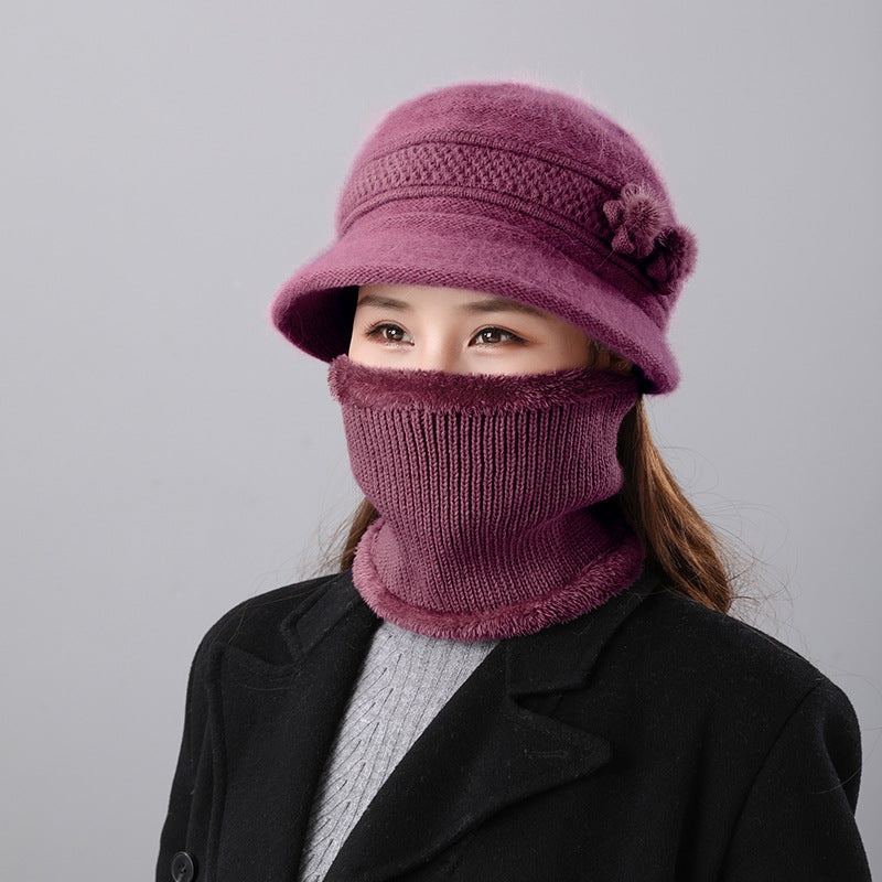Women's Set: Rabbit Fur Hat and Scarf