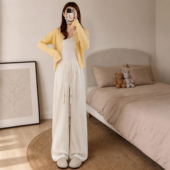 Padded cord trousers, straight cut