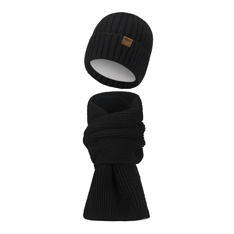 Winter Set: Knitted beanie and scarf, lined, warming