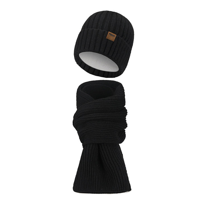 Winter Set: Knitted beanie and scarf, lined, warming