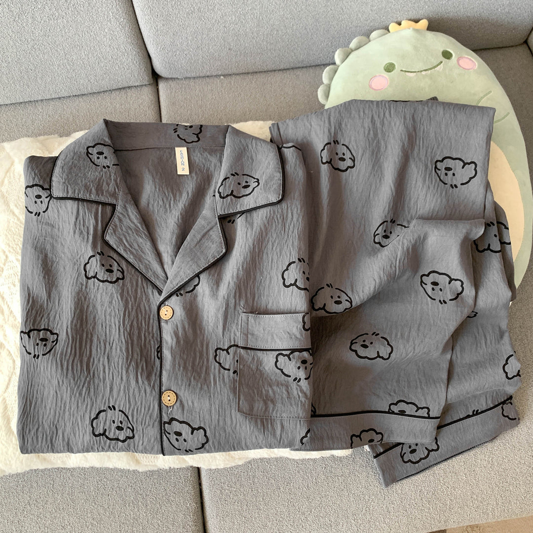 Men's Pajama Set, Cotton Muslin, Long Sleeve, Checked