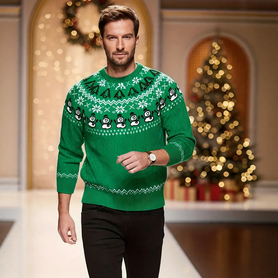 Retro Christmas sweater with snowman motif