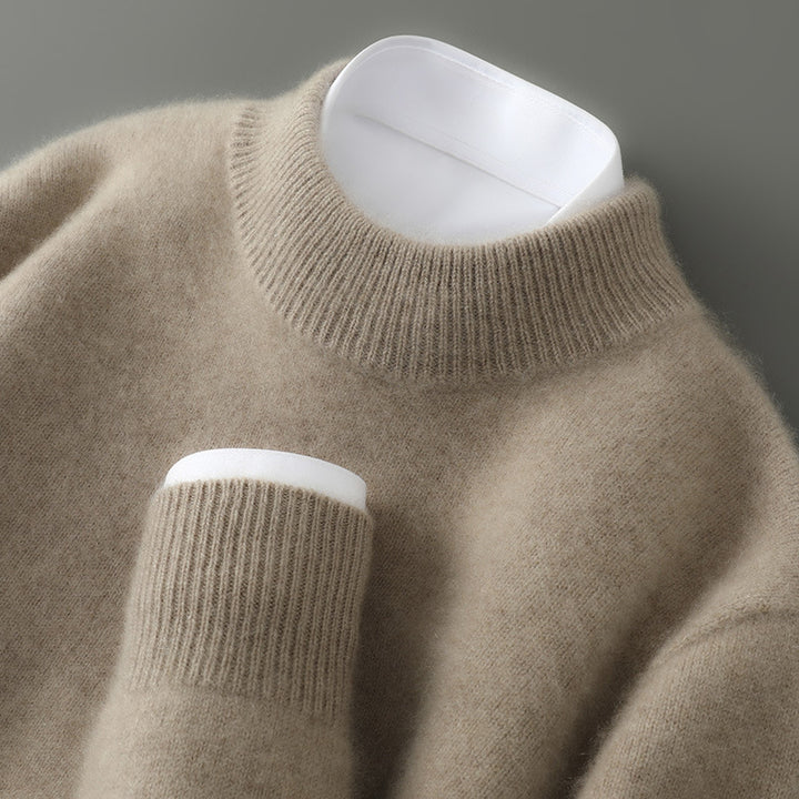 Half-high collar knit sweater for men