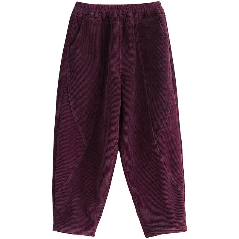 Padded corduroy harem pants, loose fit, women
