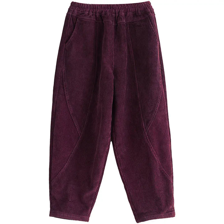 Padded corduroy harem pants, loose fit, women