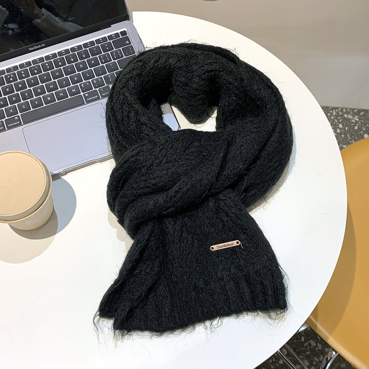 Alpaca wool blended scarf, 24x165cm