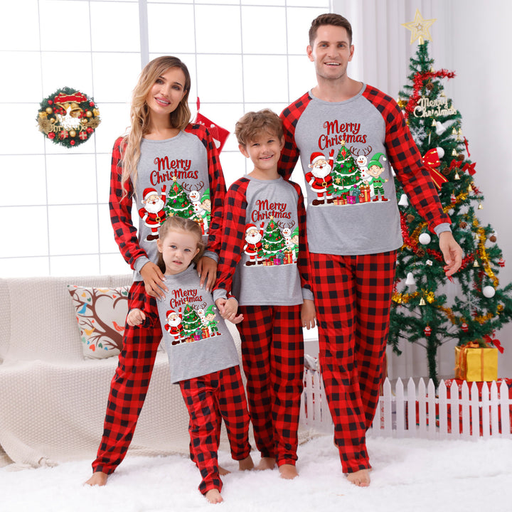 Family Pajama Set with Check Pattern