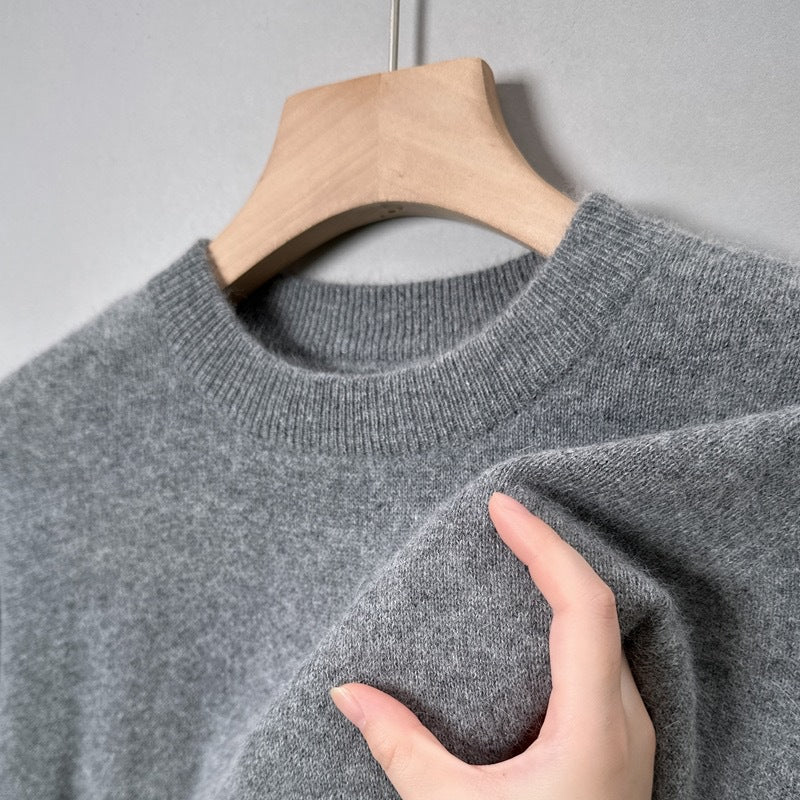 Men's knit sweater with stand-up collar, long-sleeved