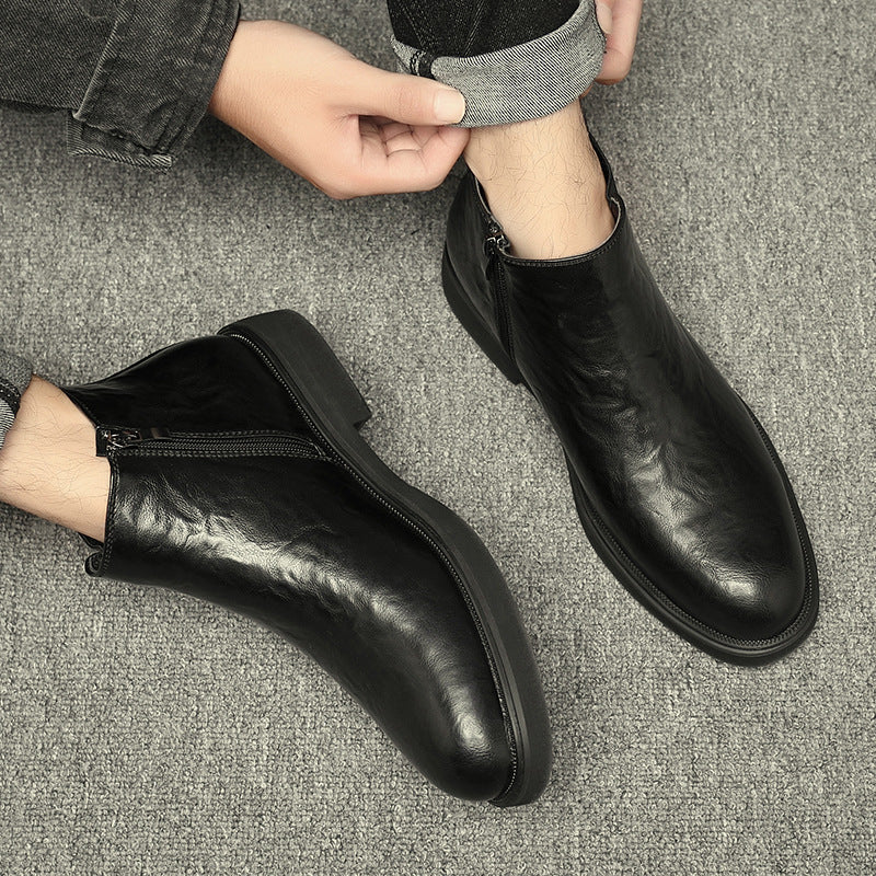 Modern Men's Chelsea Boots with Side Zipper