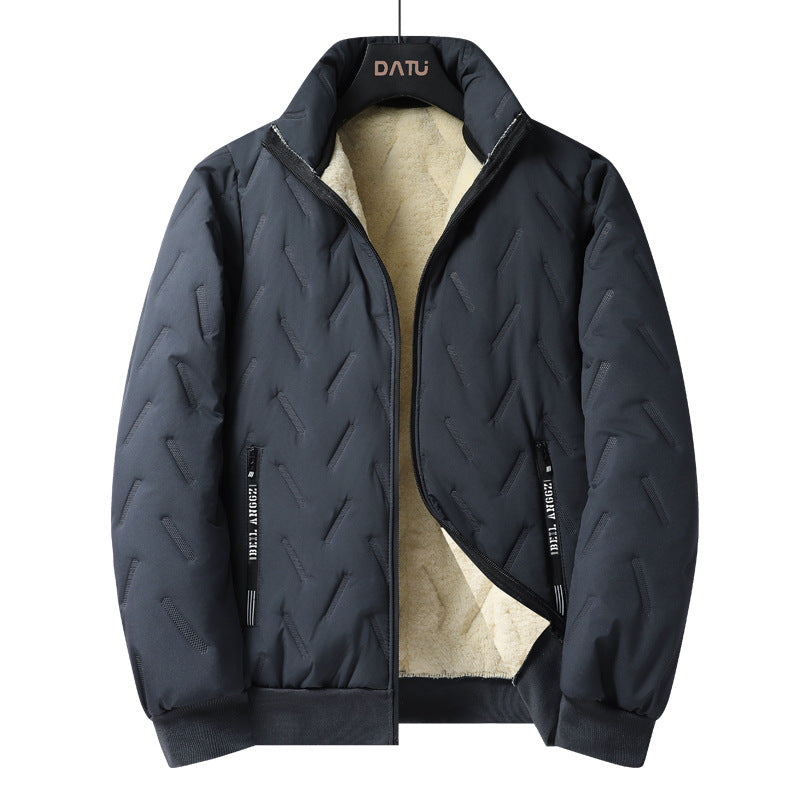 Padded men's winter jacket with hood and graphene insulation