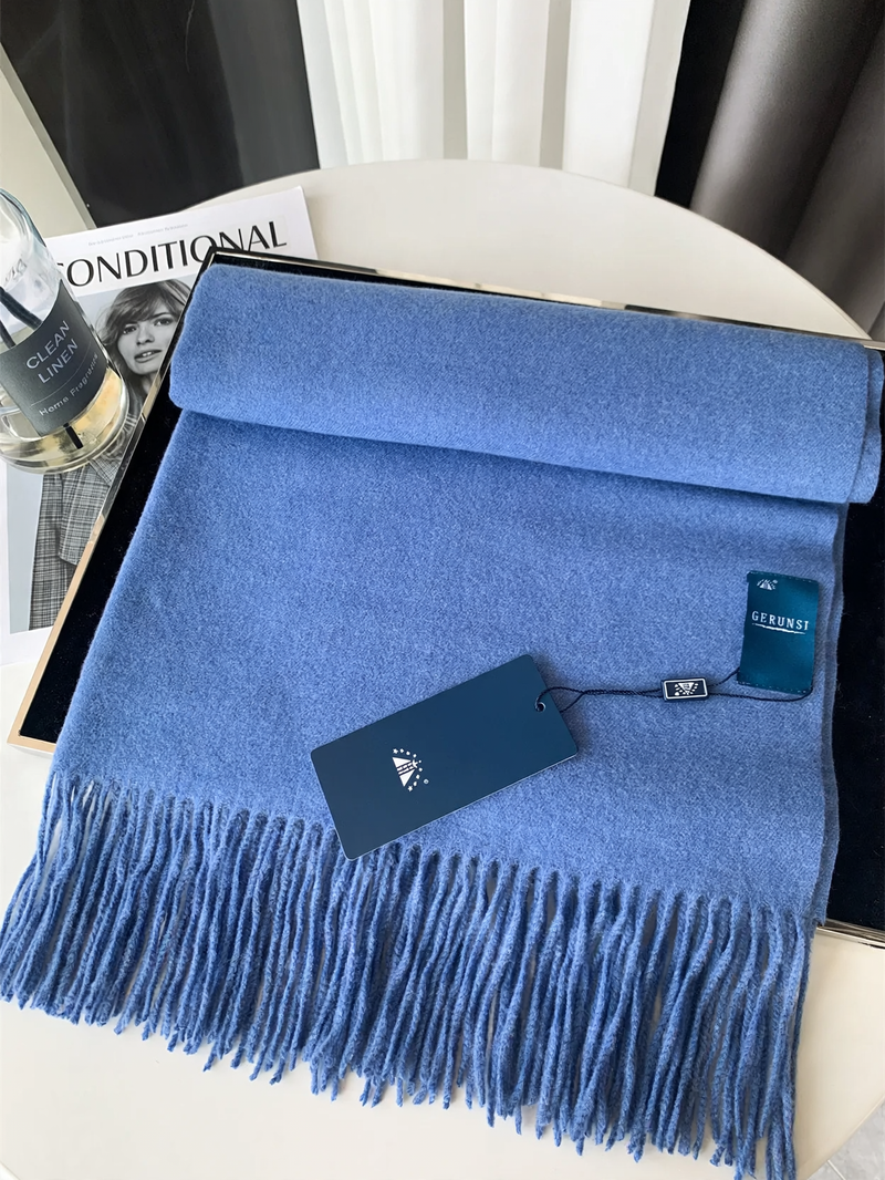 Cashmere scarf, solid color, 200x68 cm