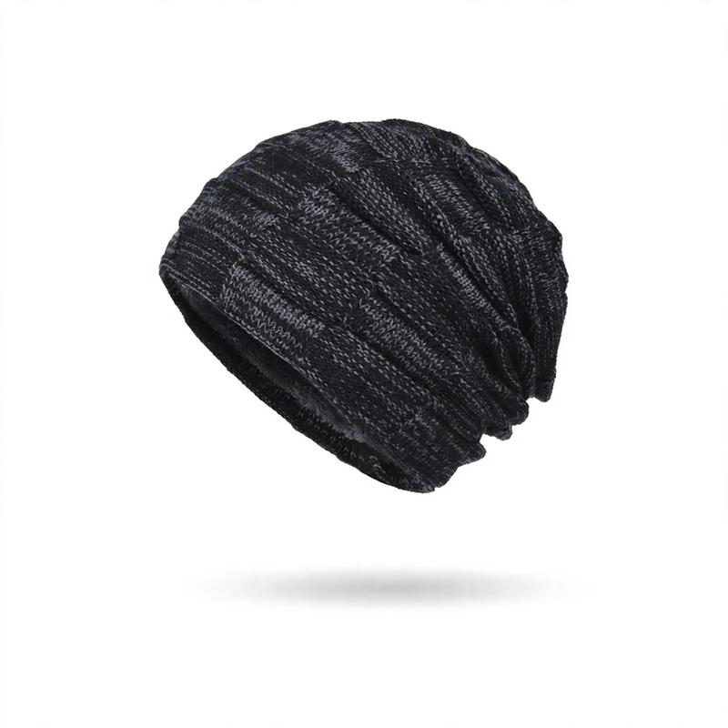 Winter knitted hat and scarf set, lined
