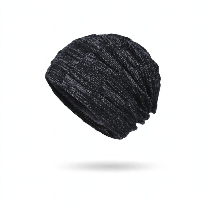 Winter knitted hat and scarf set, lined