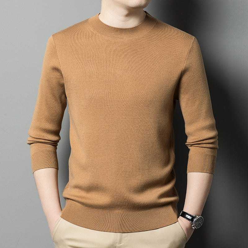 Men's wool sweater, round neck, machine washable