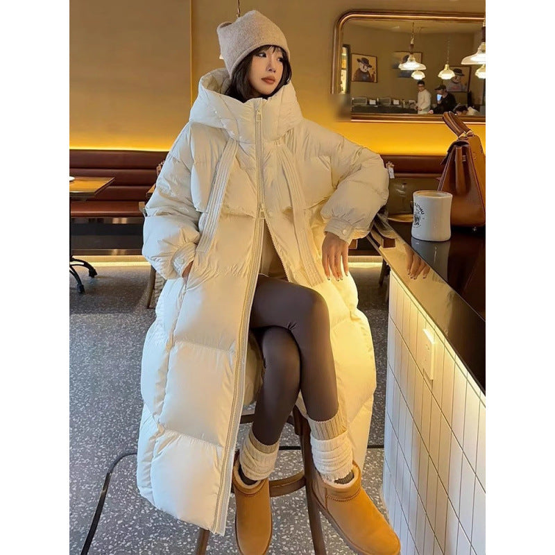Long women's winter jacket in Korean style