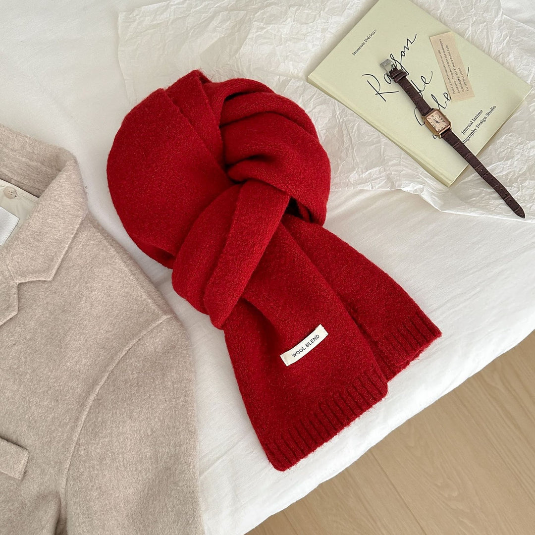 Knitted wool blend scarf, 160x20 cm
