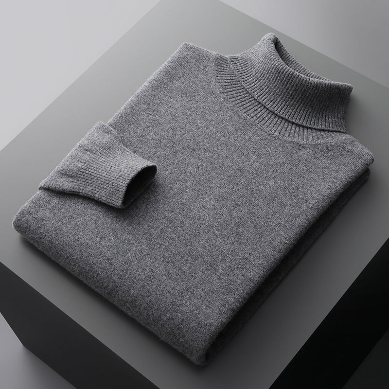 Men's Turtleneck Sweater made of 100% Wool, Plus Sizes
